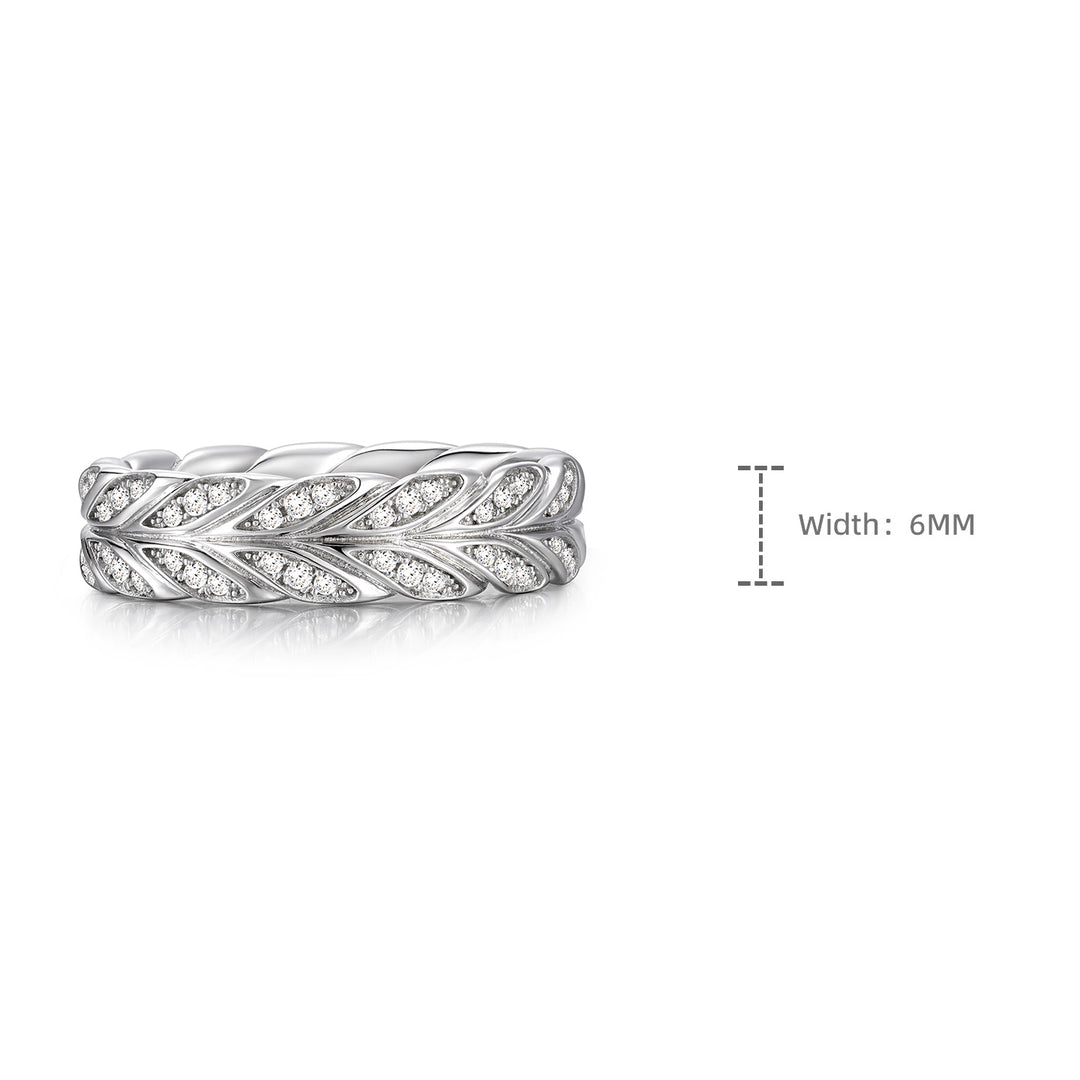 Iced Wheat Ear Ring Band