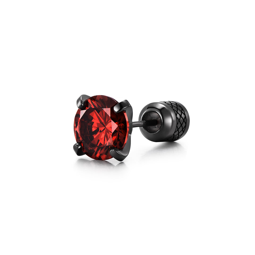 Dark Ruby Stud Earrings