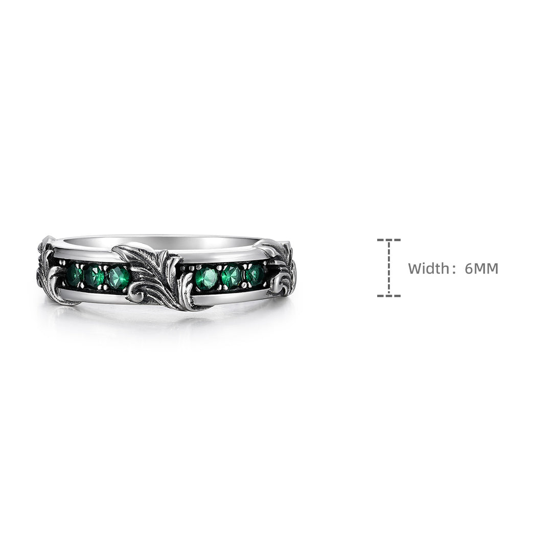Vintage Emerald Arabesque Ring Band
