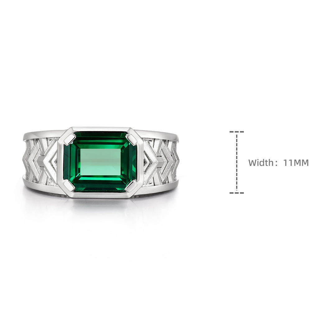 Moiré Emerald Armor Ring