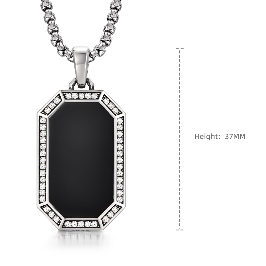 Double Sided Black Armor Tag Pendant