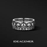 IDEAGEMER Skull Sterling Silver Rings