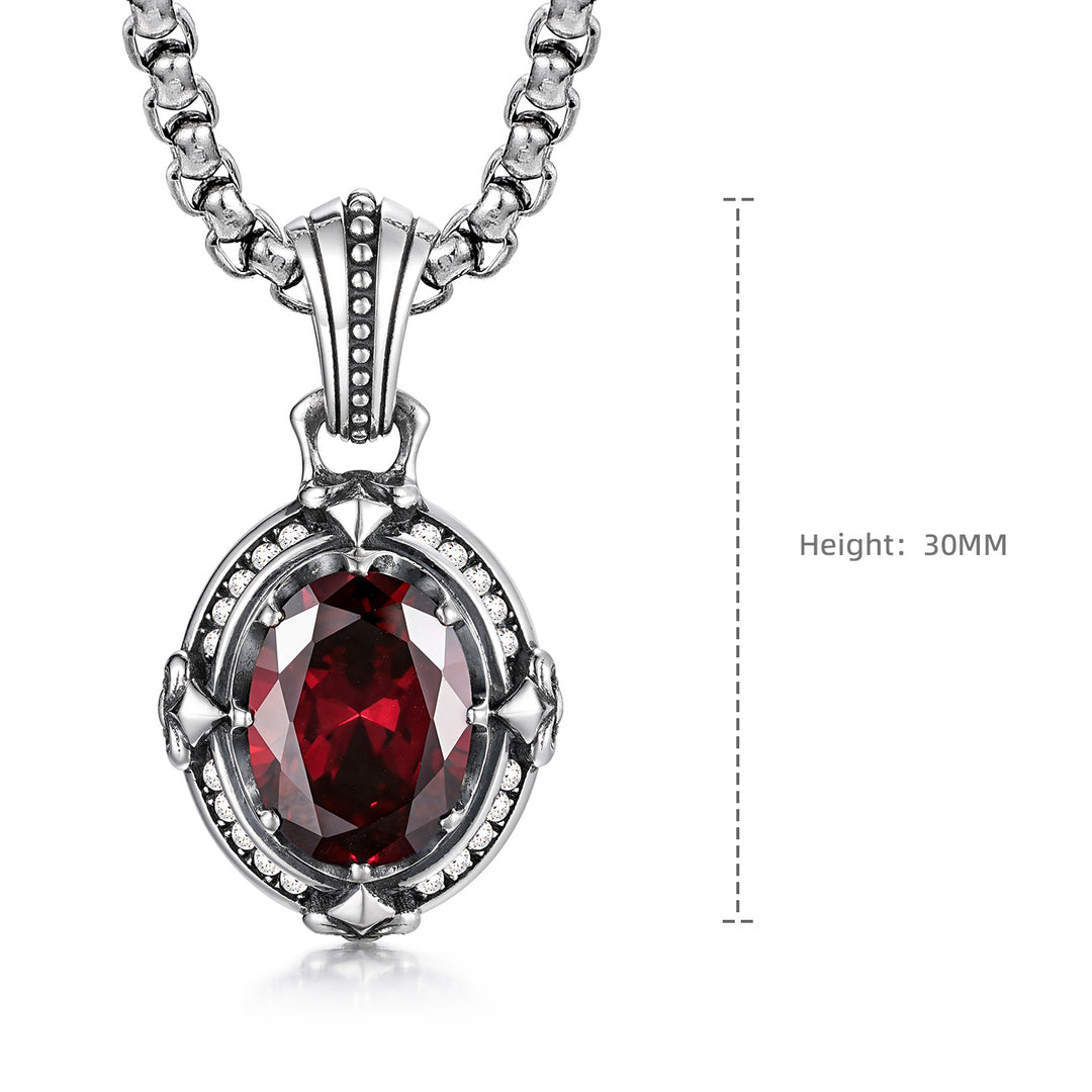 Vintage Ruby Fleur-De-Lis Pendant