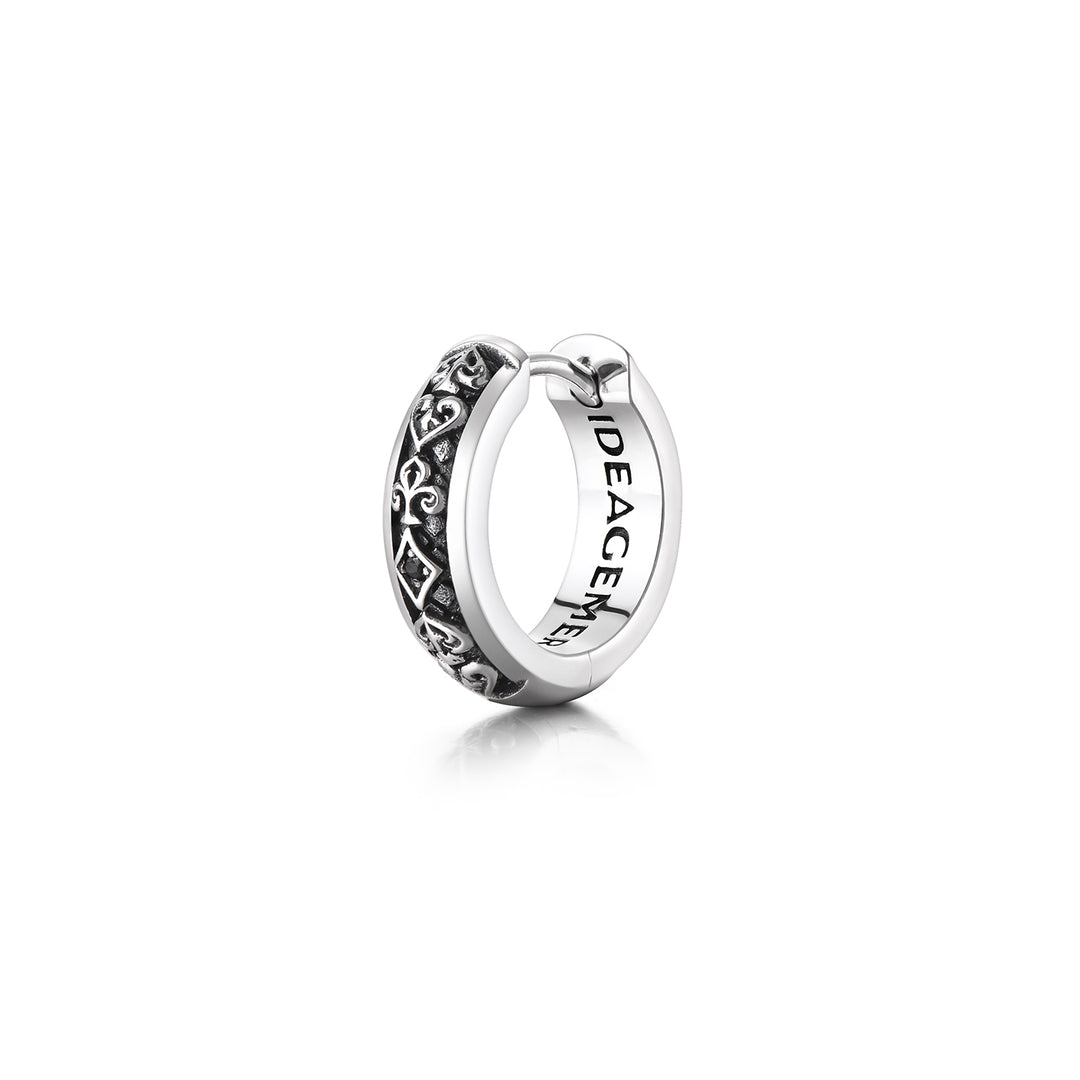 Black Poker Card Hoop Earrings