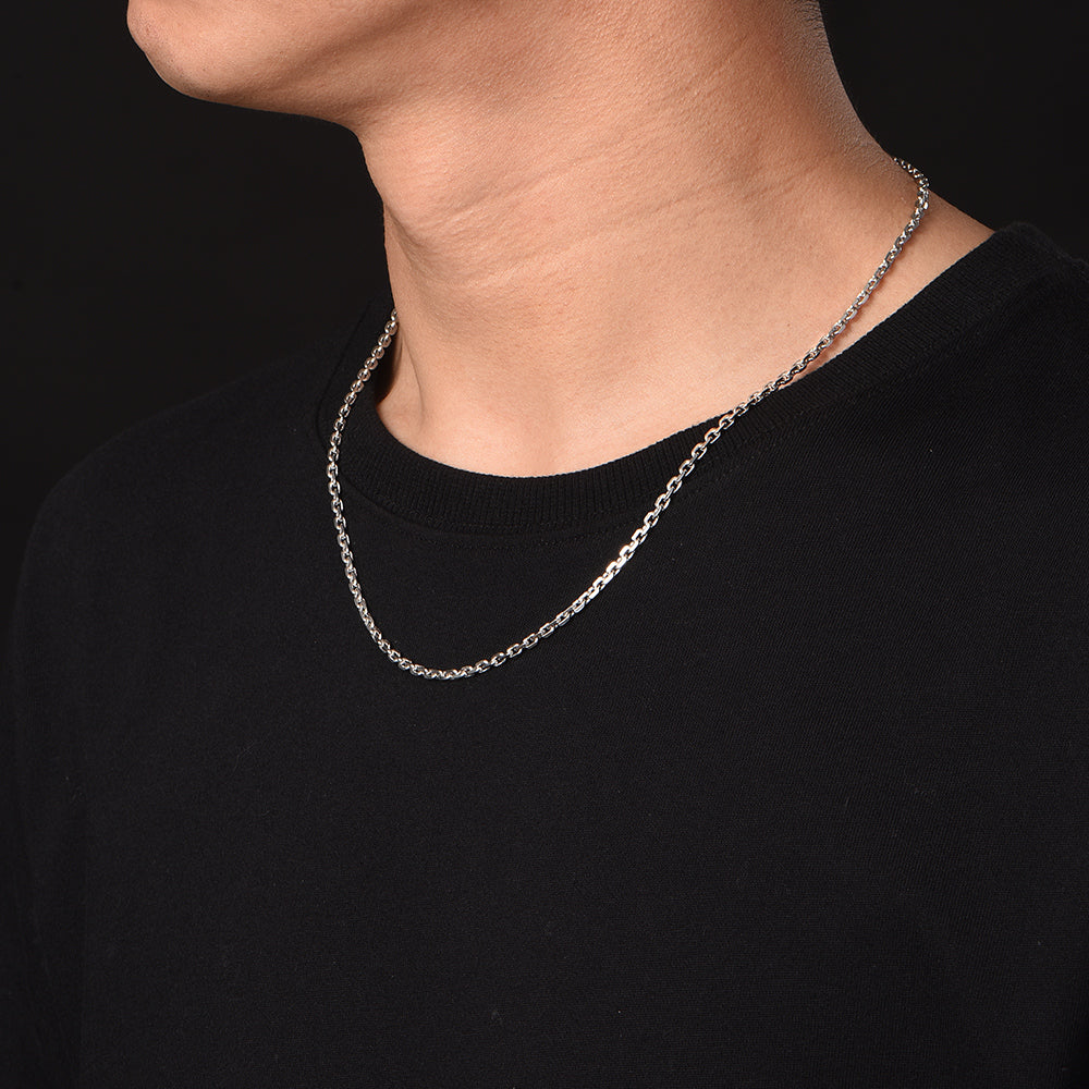 3.5mm Vintage Cable Link Chain Necklace