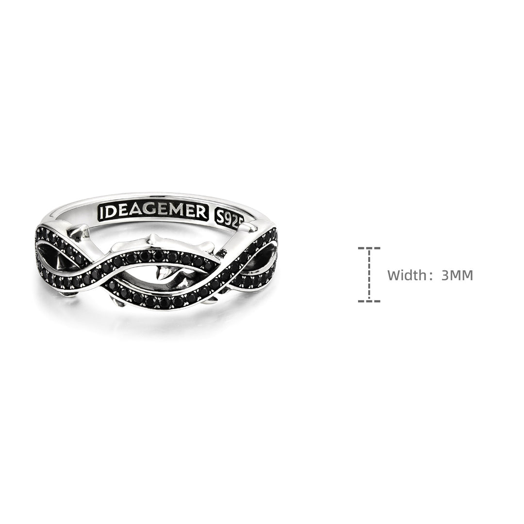 Black Iced Thorns Ring
