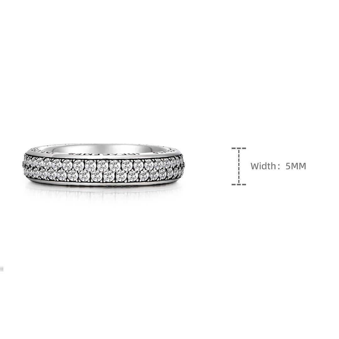 Iced Double Row Ring Band