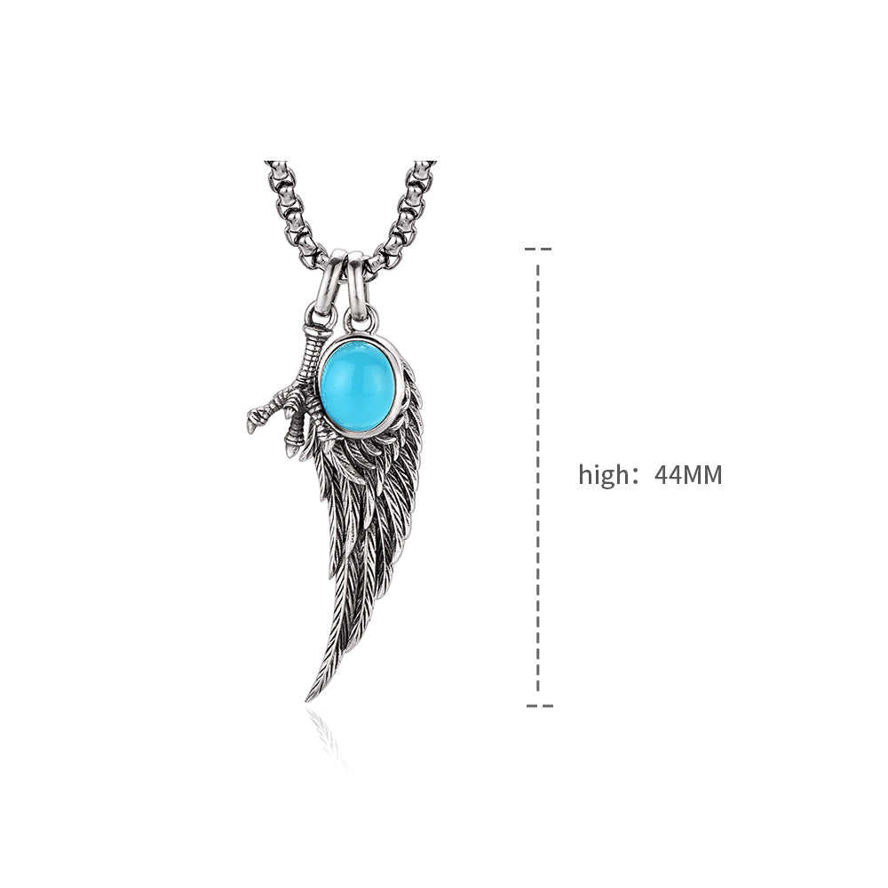 Vintage Wing & Claw Turquoise Pendant