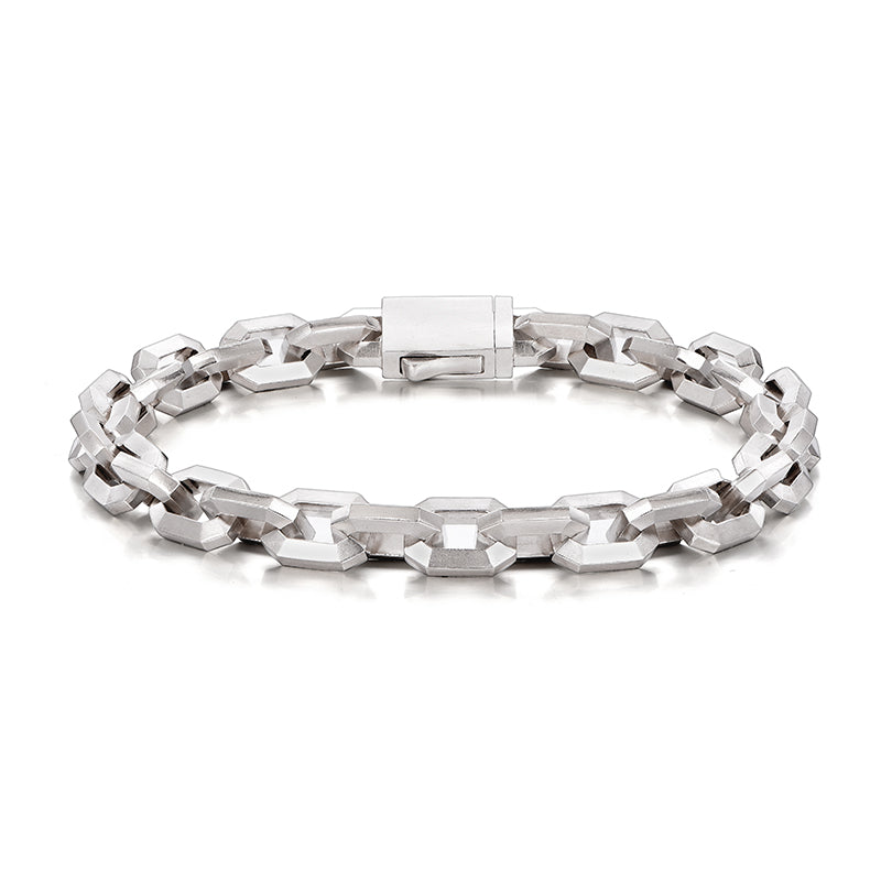 Apex Geometric Faceted Link Bracelet