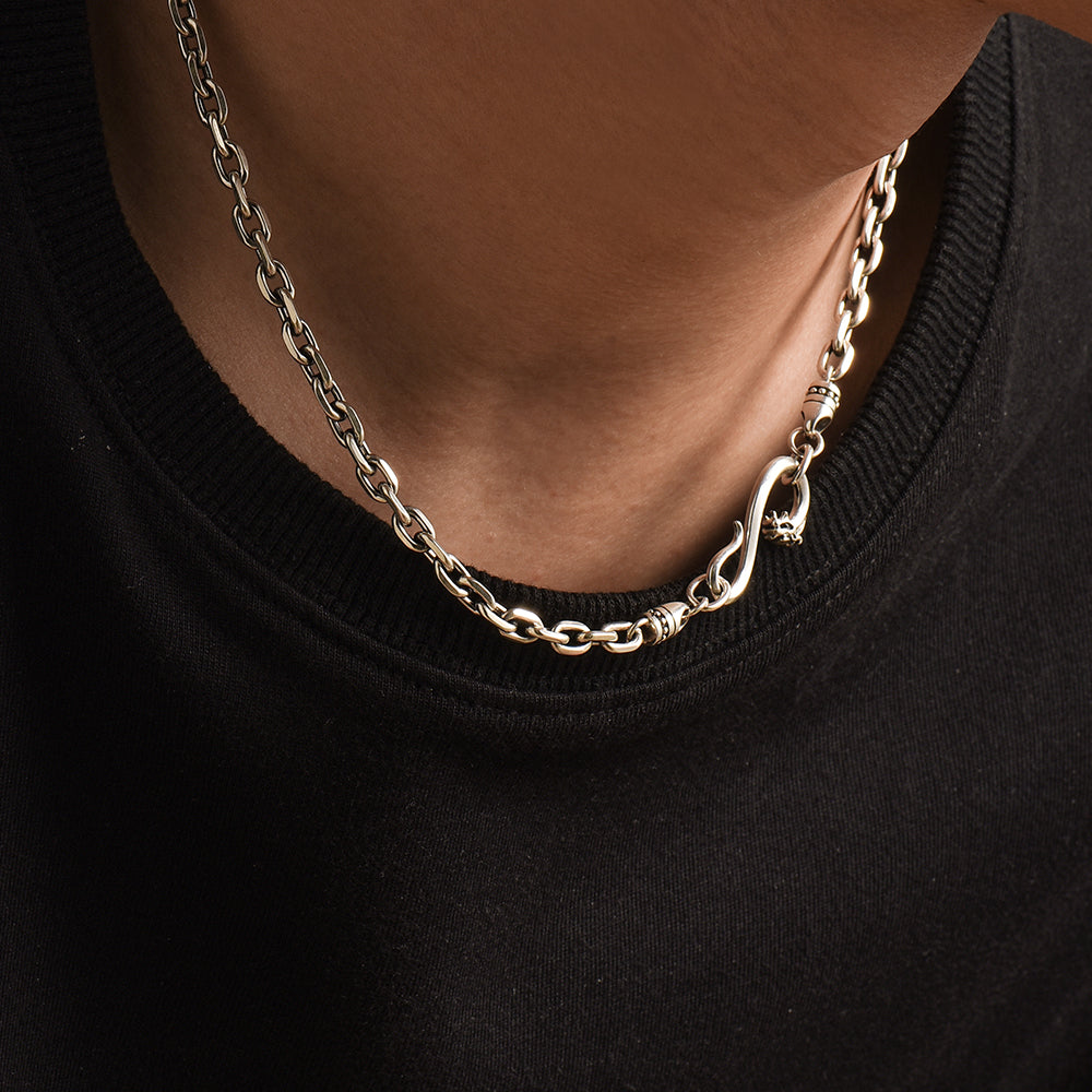 Vintage Infinity Dragon Rolo Link Chain