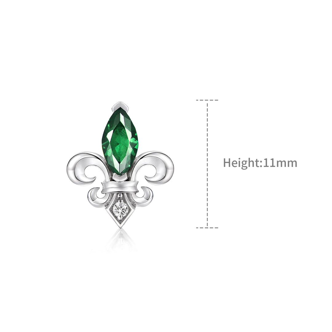 Fleur-de-lis Emerald Stud Earrings