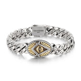 IDEAGEMER Sterling Silver Eye Of Omniscient Trend Hip Hop Bracelets