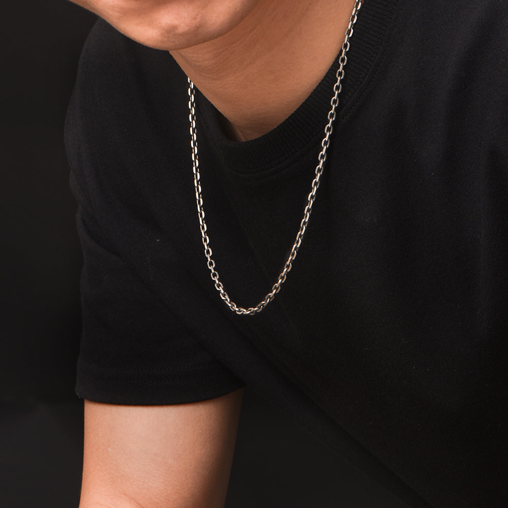 3.5mm Vintage Cable Link Chain Necklace