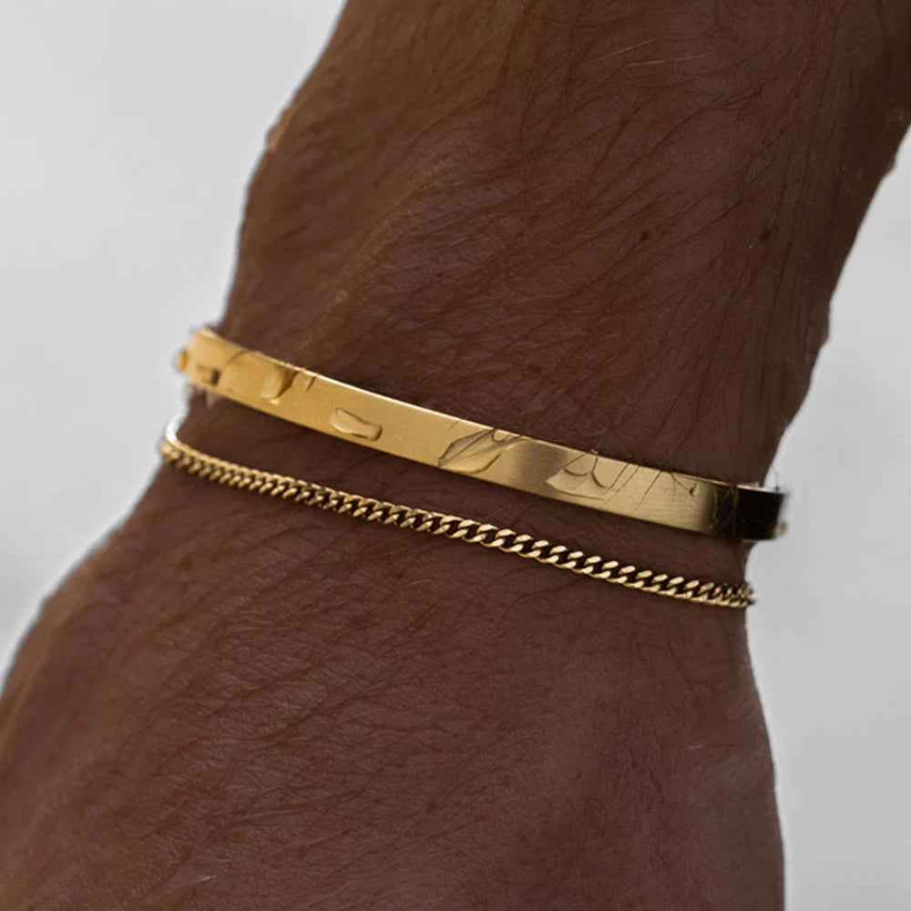 Solid Icon Cuff Bangle Bracelet
