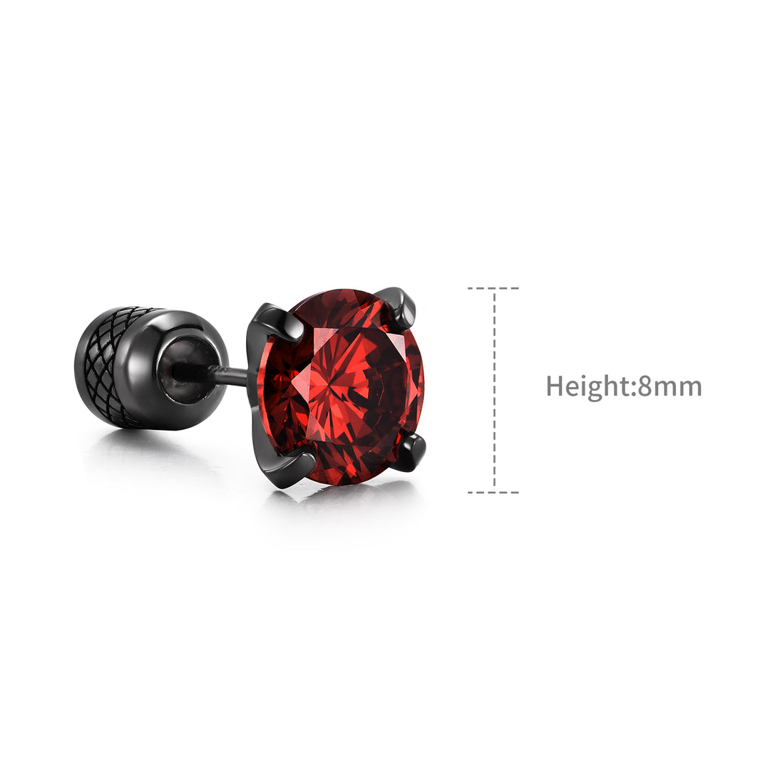 Dark Ruby Stud Earrings
