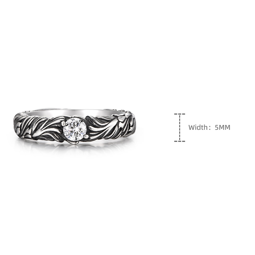 Vintage Wing of Feather Ring Band