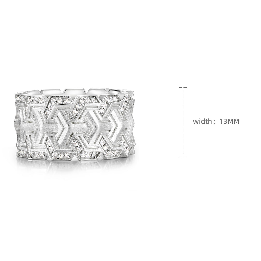 Vanguard Iced Triple Row Armor Ring