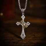 IDEAGEMER Crown Cross Sterling Silver High Street Pendants