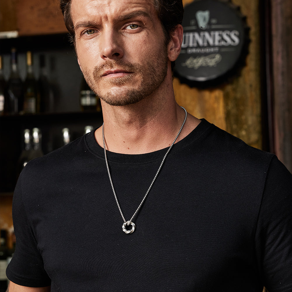 Vintage Mobius Hoop Pendant Necklace