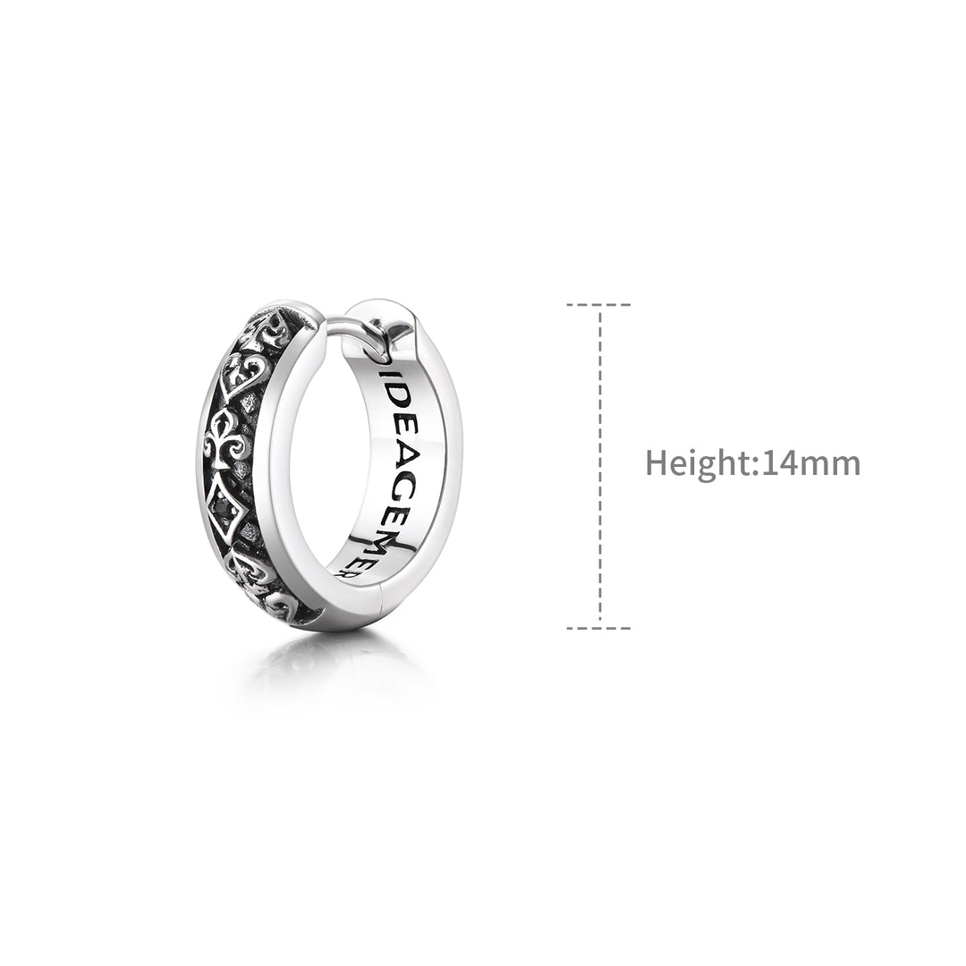 Black Poker Card Hoop Earrings