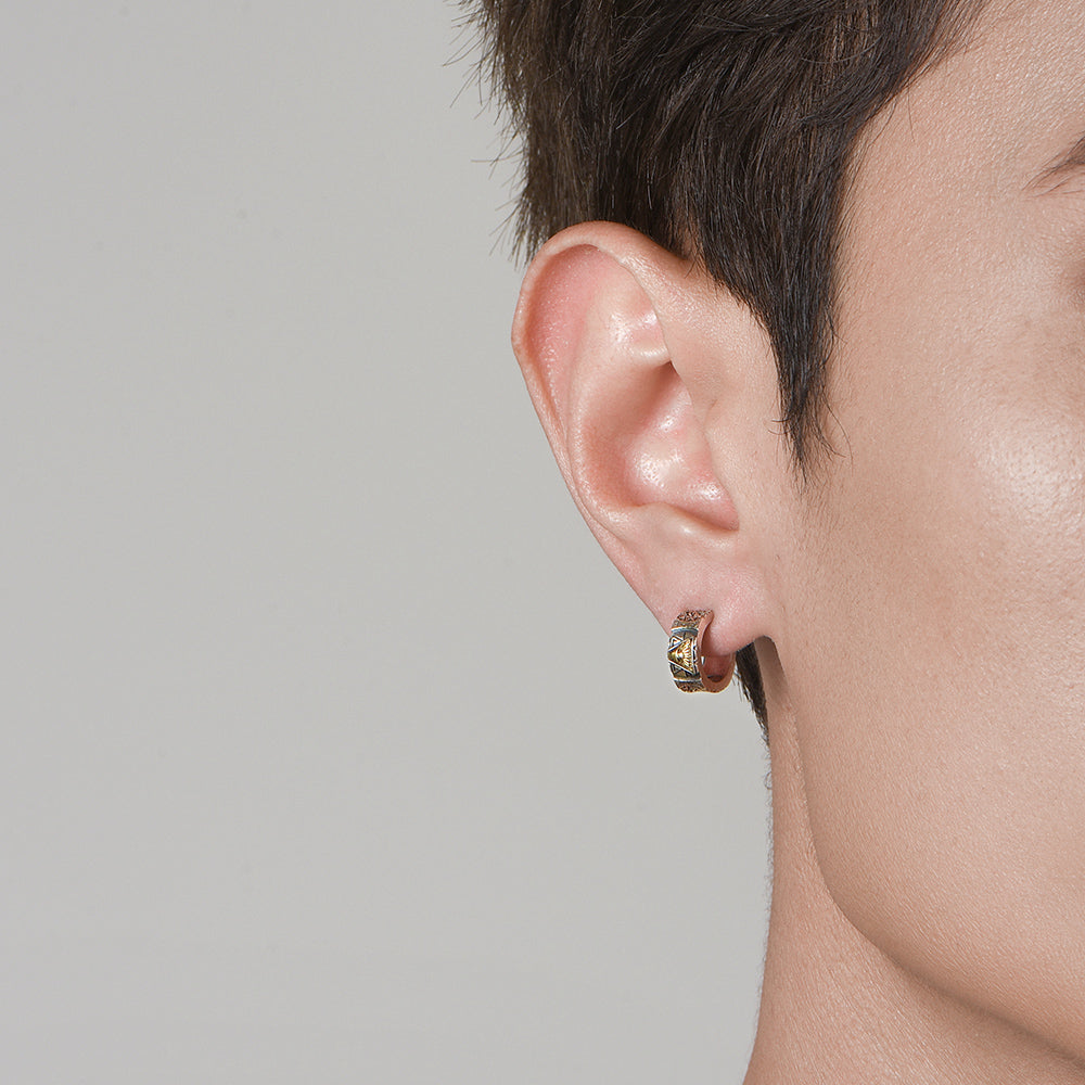 Vintage All Seeing Eye Totem Hoop Earrings