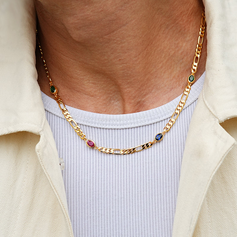 4 mm Infinity Gems Figaro Link Chain