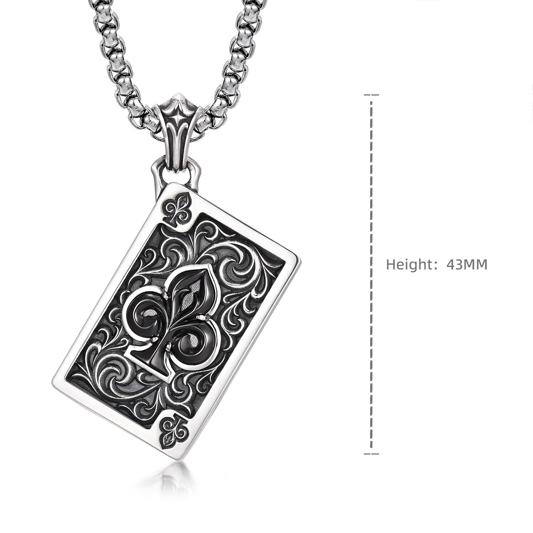 Black Club Suit Poker Card Pendant