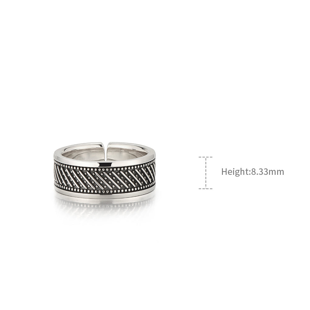 Vintage Points & Lines Ring Band