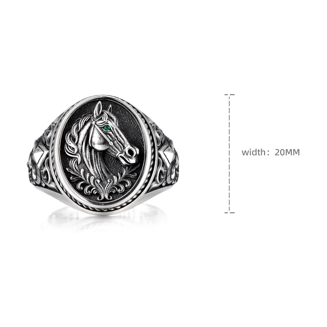 Vintage Fleur-De-Lis Horse Signet Ring