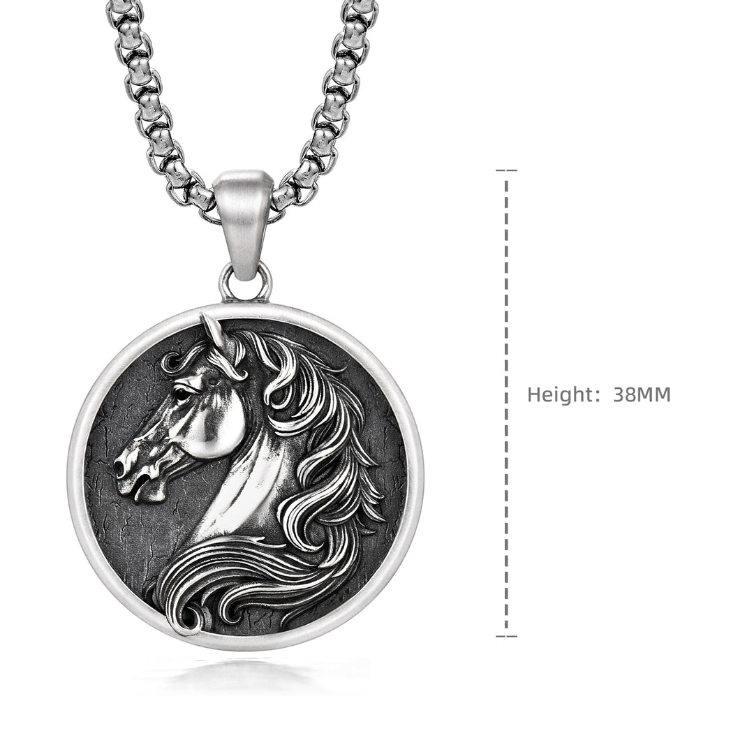 Vintage Horse Head Pendant Necklace