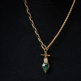 Emerald Sterling Silver Gold Necklaces