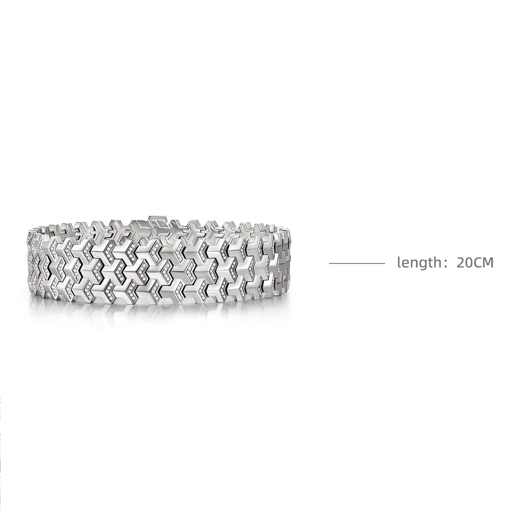 Solid Iced Triple Row Armor Bracelet
