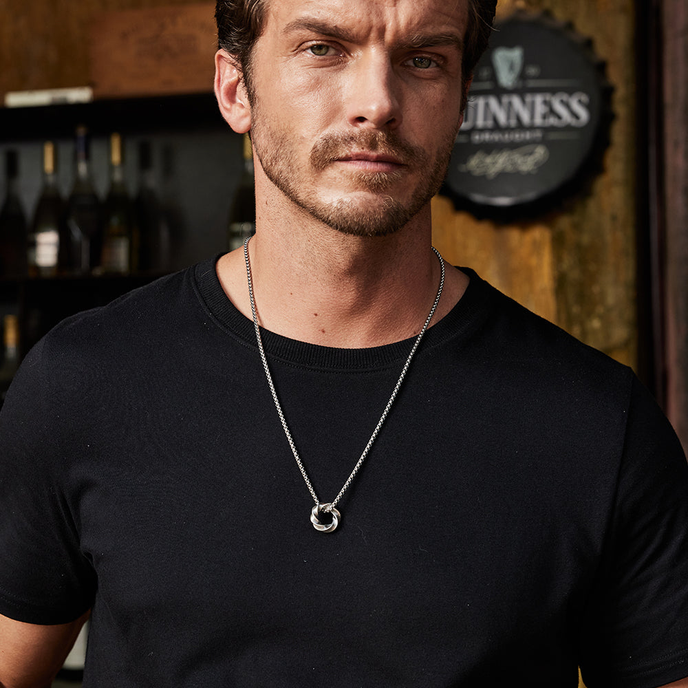 Vintage Mobius Hoop Pendant Necklace