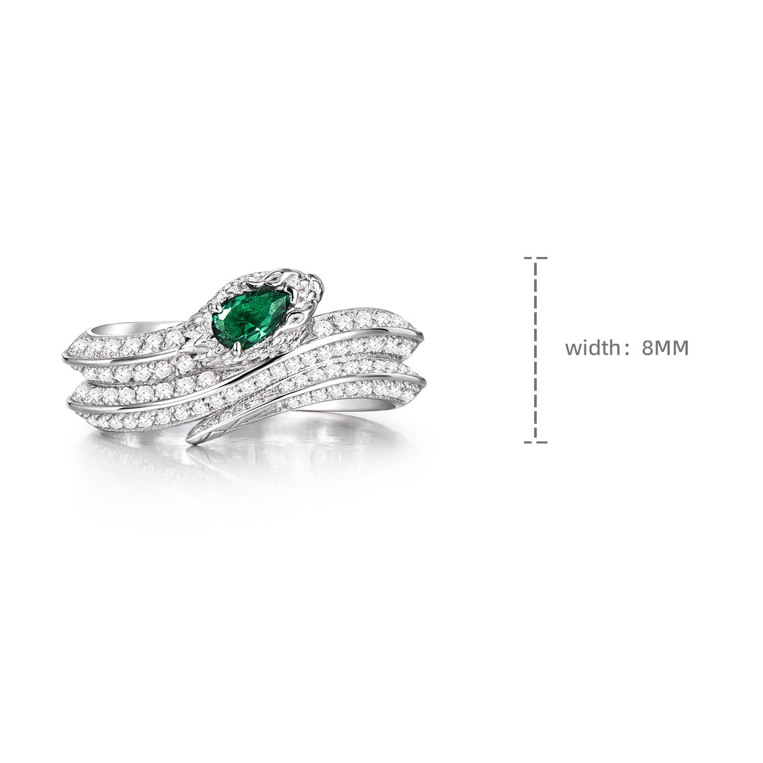 Iced Out Twisting Spirit Snake Ring