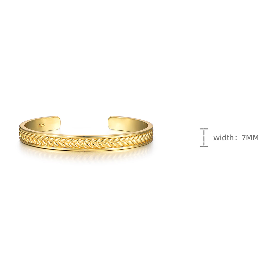 Golden Wheat Ear Bangle Bracelet