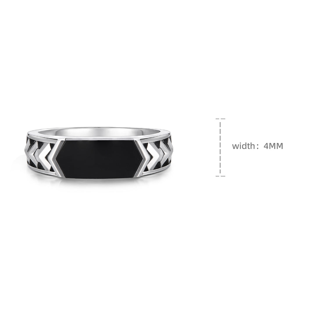 Black Onyx Armor Ring Band
