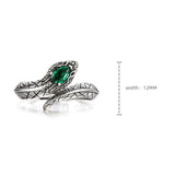 Pear Emerald Spirit Snake Ring