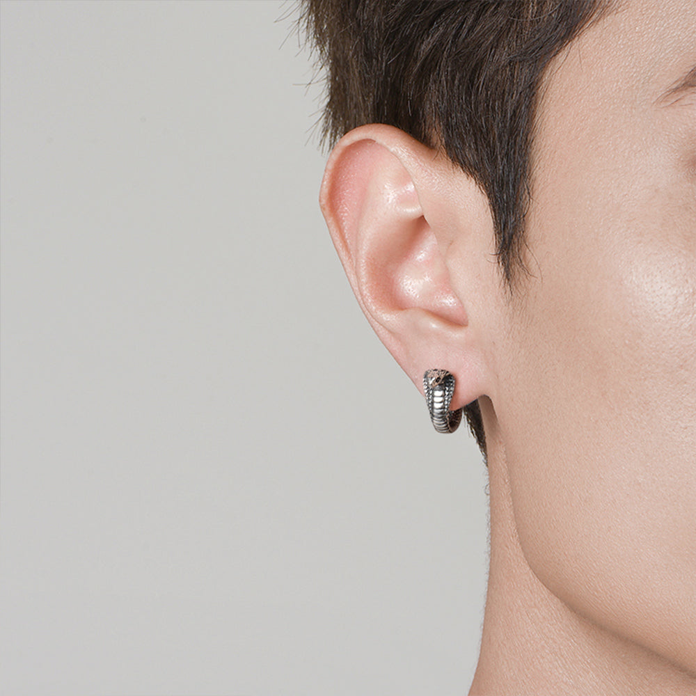 Vintage King Cobra Hoop Earrings