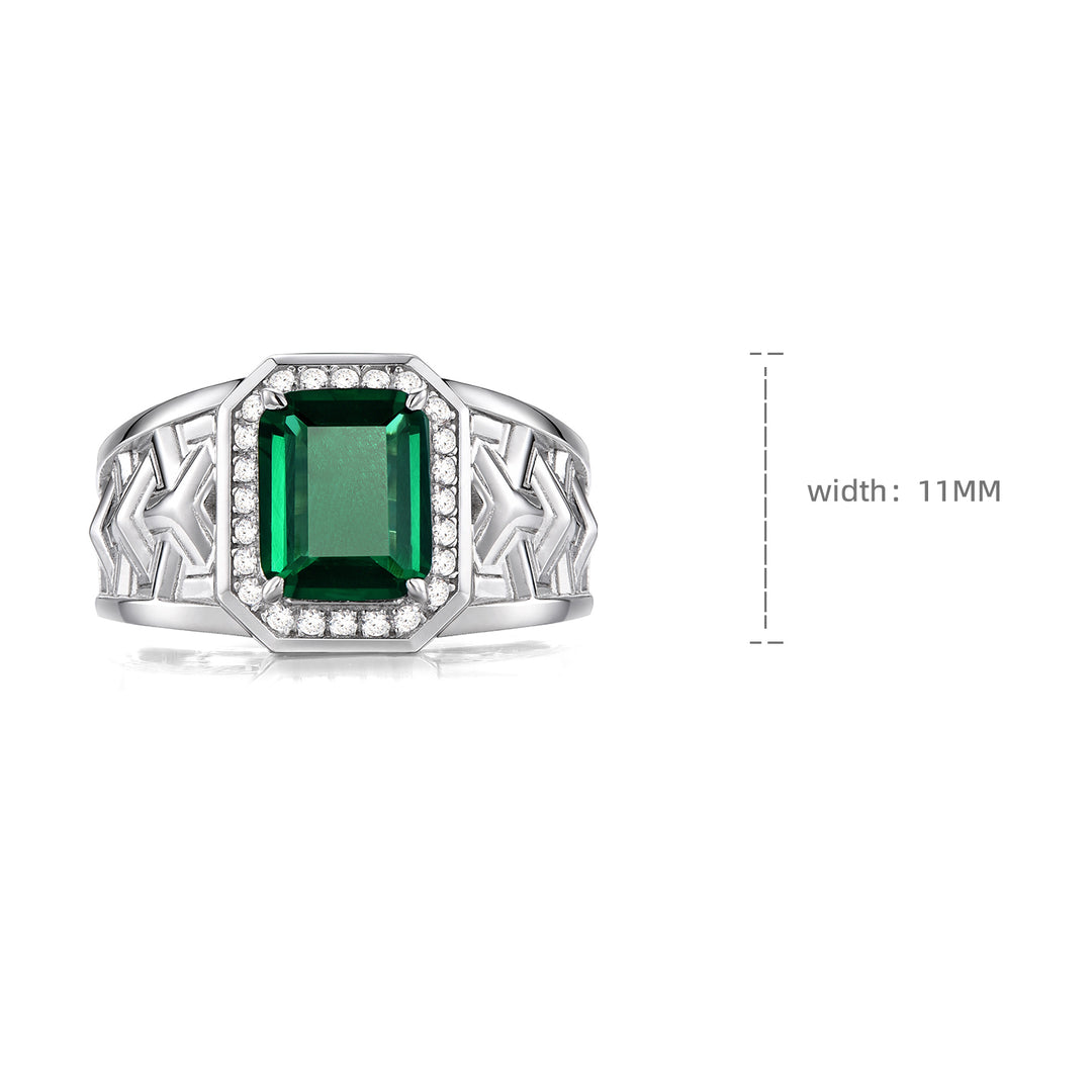 Silver Emerald Armor Ring