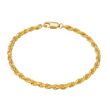 IDEAGEMER Sterling Silver Gold Plated Fashion Twist Bracelets