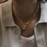 Emerald Sterling Silver Gold Necklaces