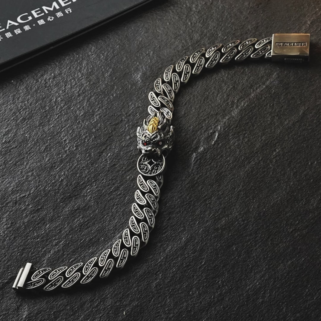 Vintage Guardian Beast Cuban Link Bracelet