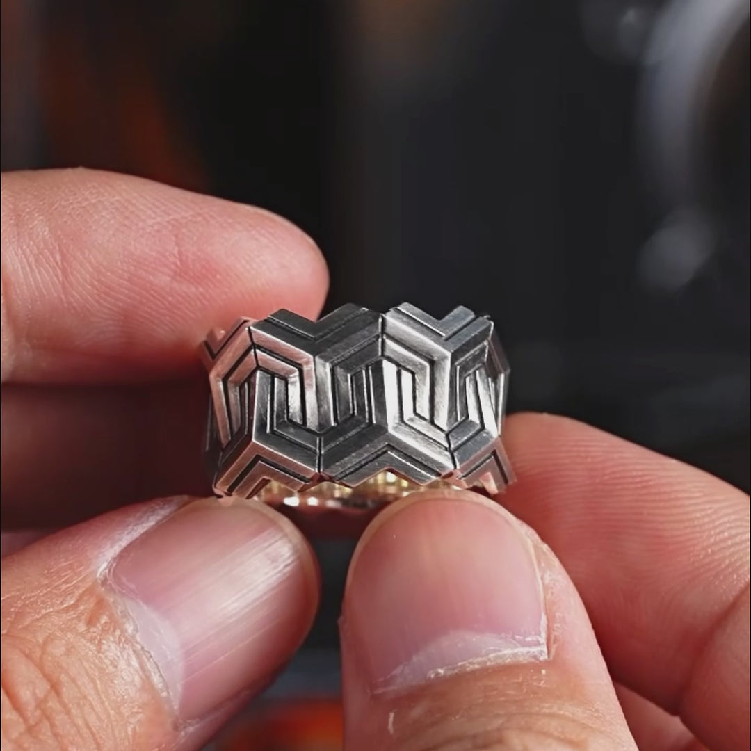 Vintage Double Row Armor Ring