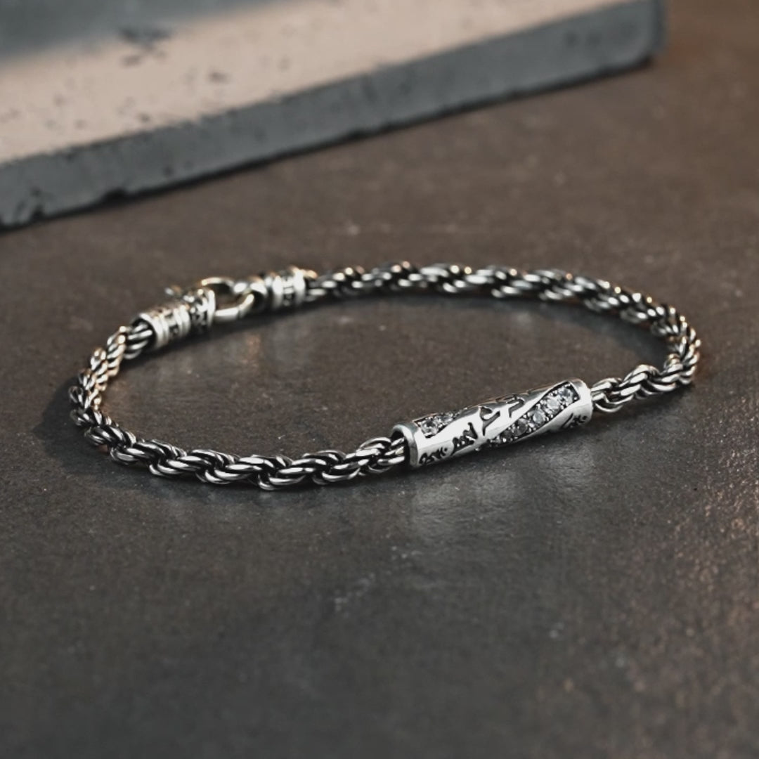 Vintage Sentinel Mantra Rope Bracelet