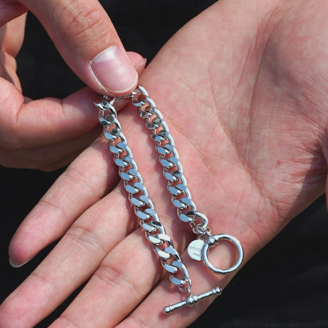 8mm Cuban Link Bracelet w/Toggle Clasp