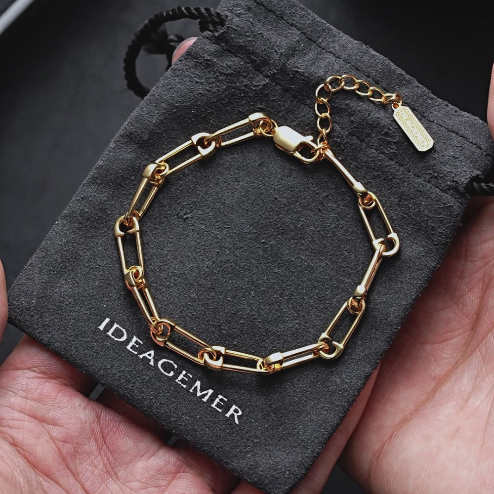 Shackle Safety Pin Link Bracelet