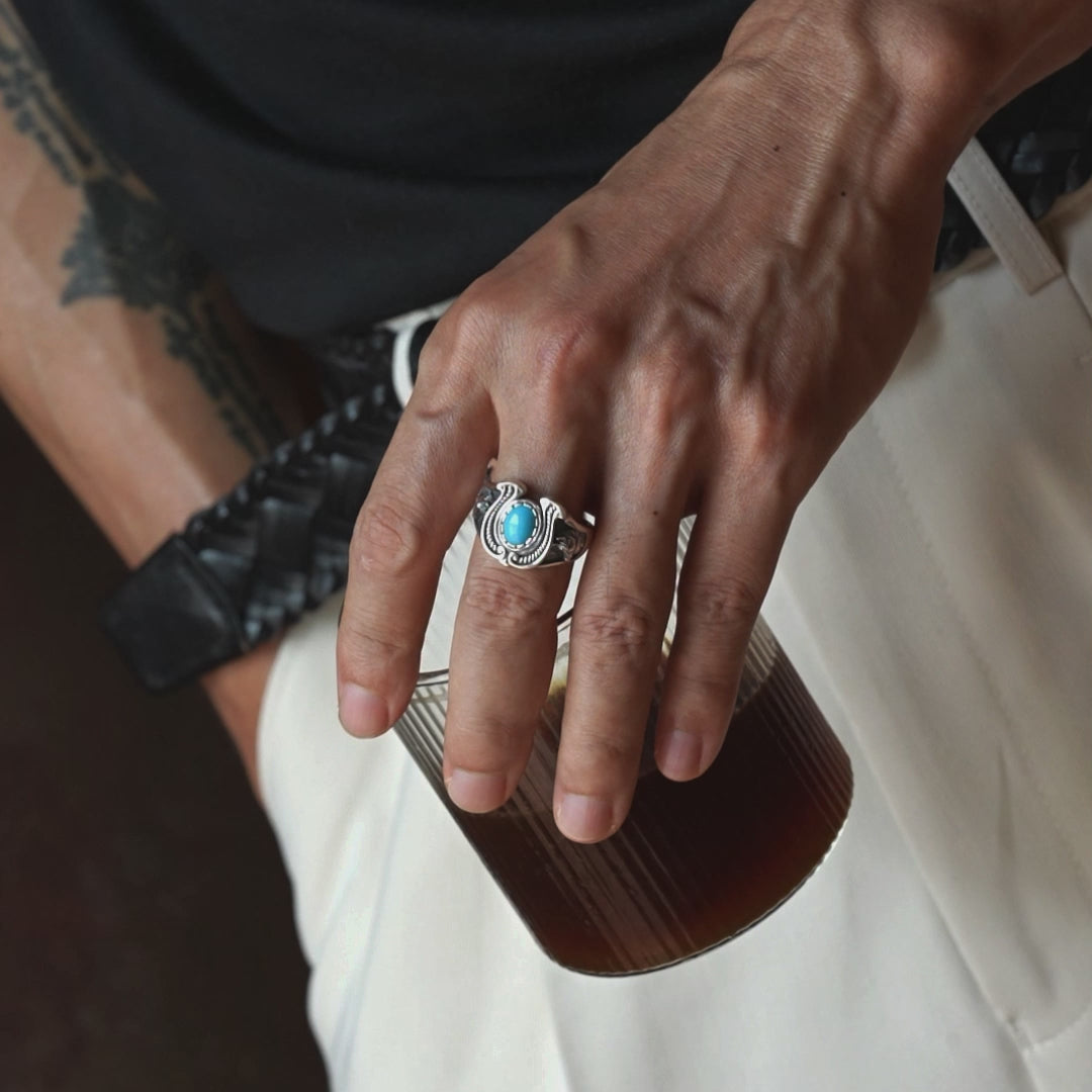 Vintage Horseshoe Turquoise Ring