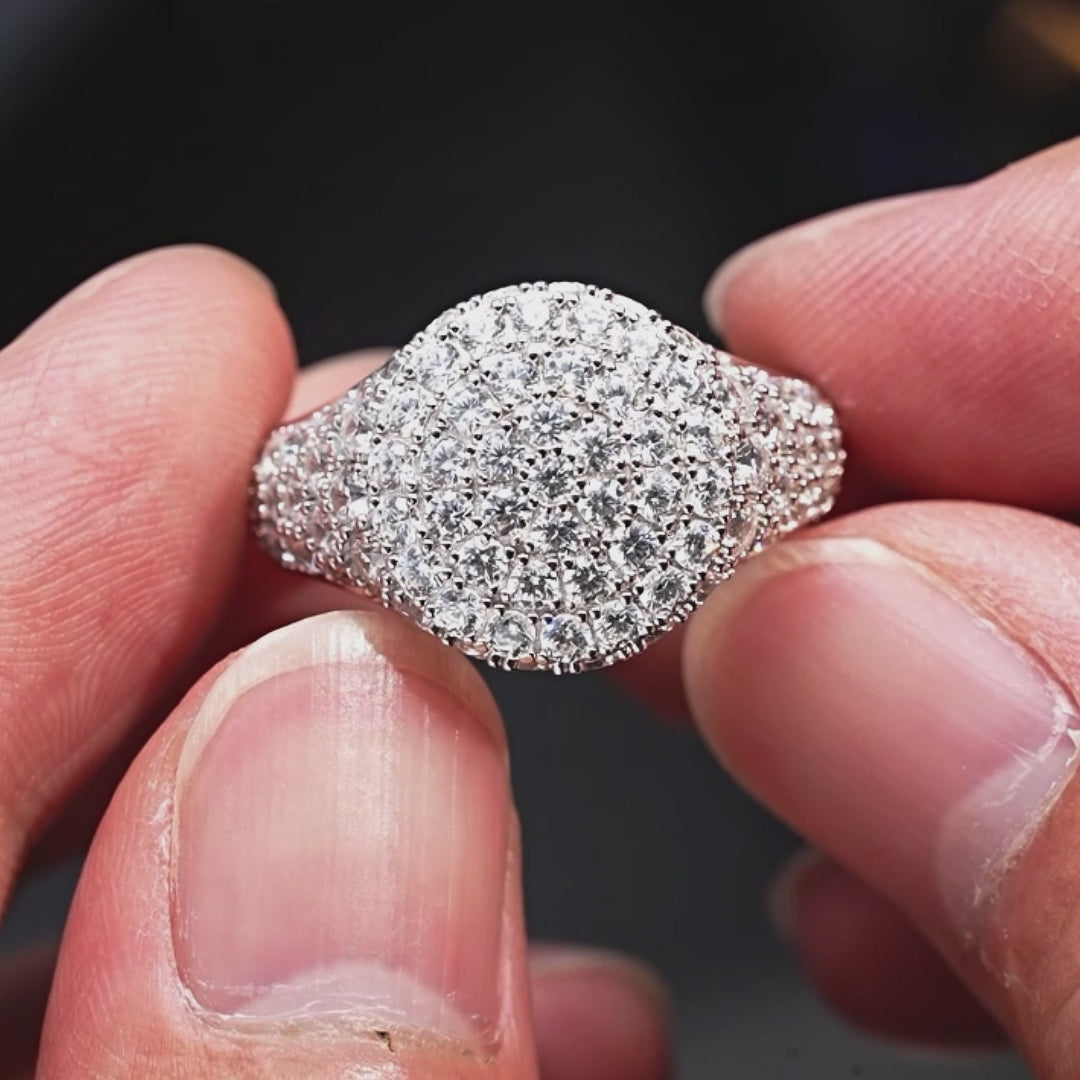 Pavé Iced Armor Signet Ring