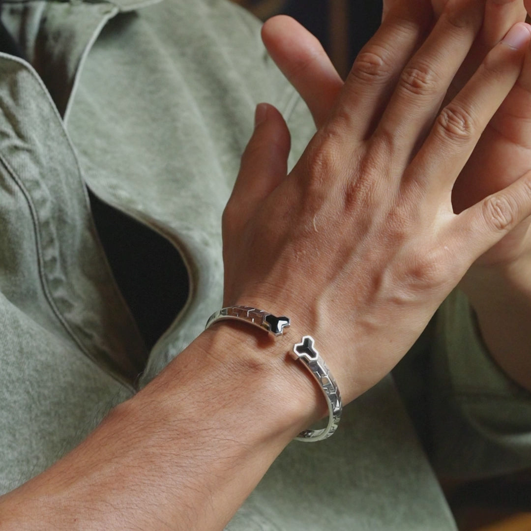 Versatile Black Onyx Bangle Bracelet