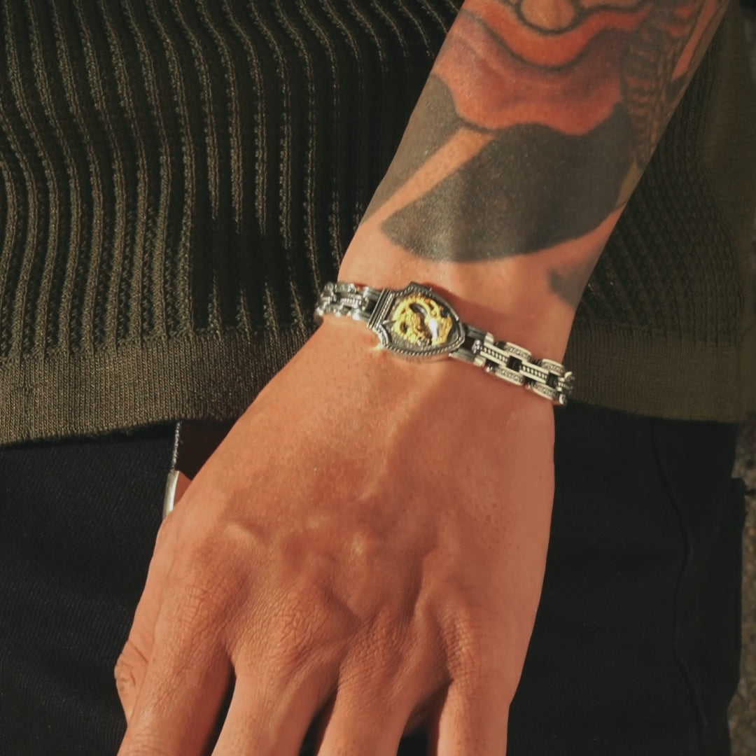 Vintage War Horse Shield Bracelet